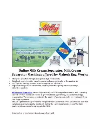 online milk cream