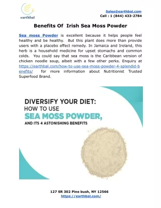 Benefits Of  Irish Sea Moss Powder
