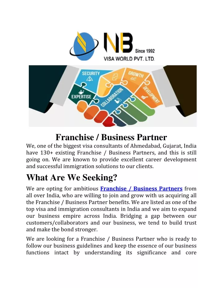 franchise business partner we one of the biggest
