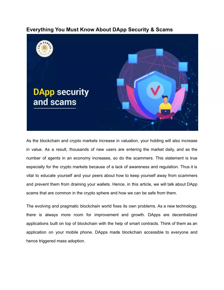 everything you must know about dapp security scams