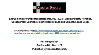 Extrusion Gear Pumps Market
