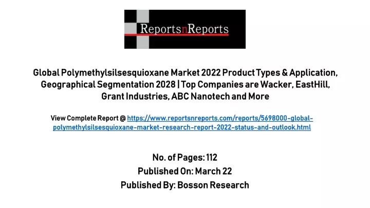 global polymethylsilsesquioxane market 2022