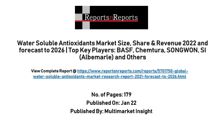 water soluble antioxidants market size share