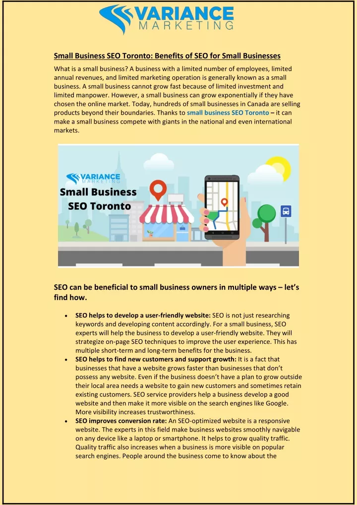 small business seo toronto benefits