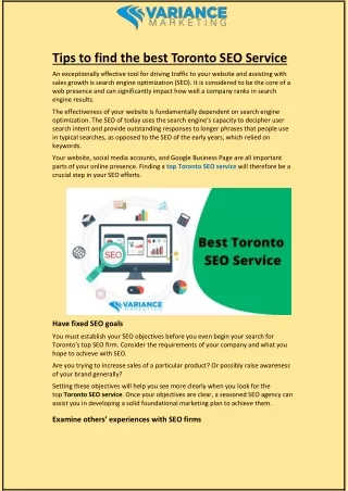 tips to find the best toronto seo service