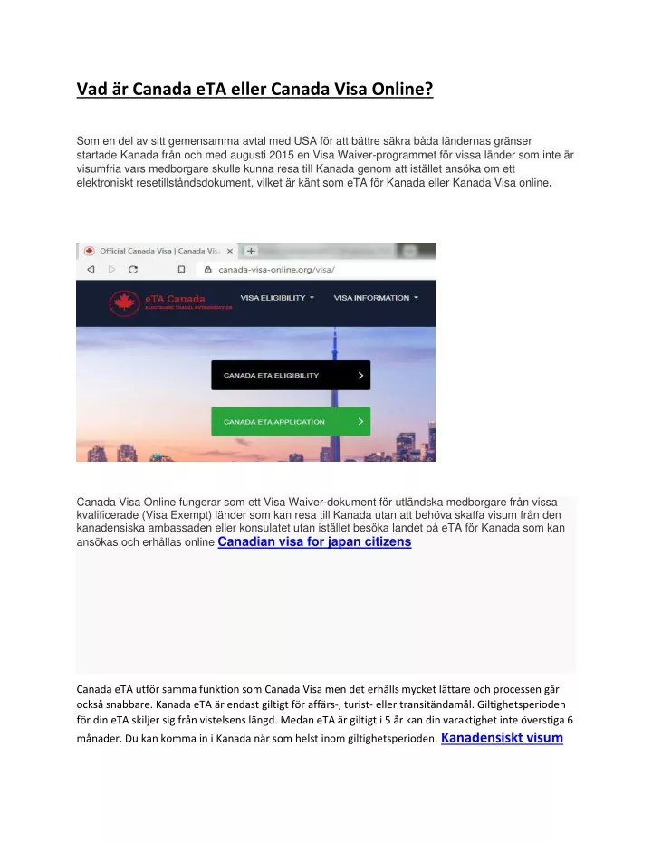 vad r canada eta eller canada visa online