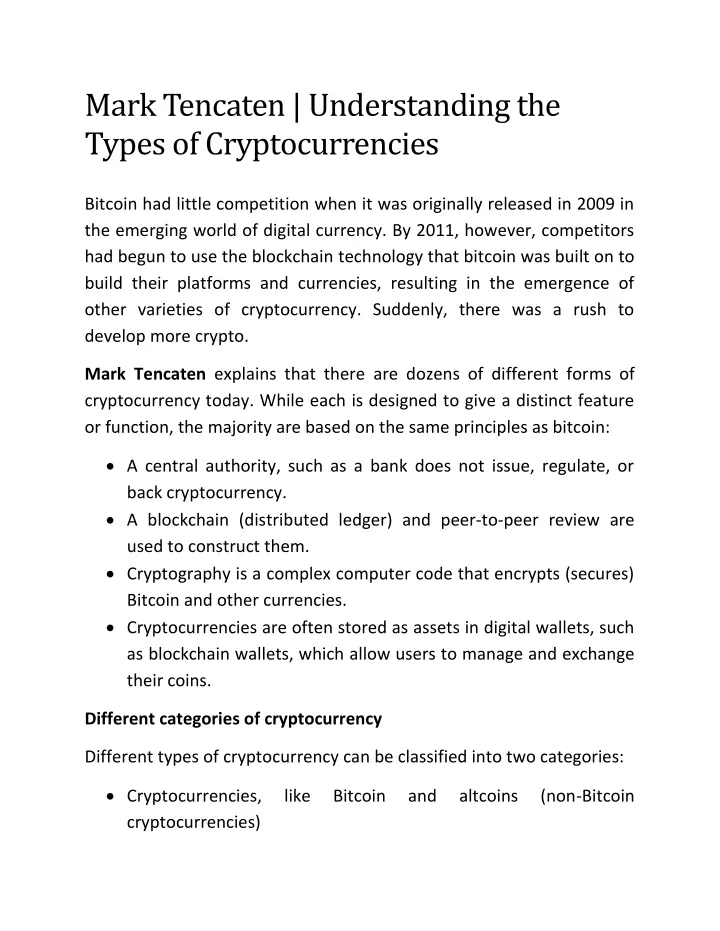 mark tencaten understanding the types