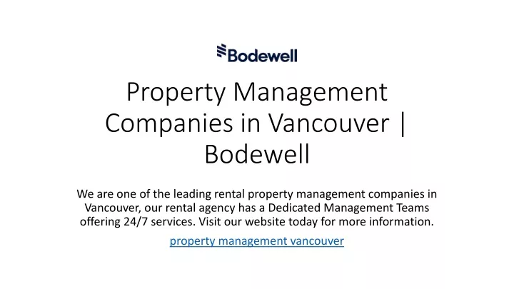 property management companies in vancouver bodewell
