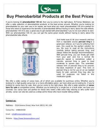 Buy Phenobarbital Products at the Best Prices