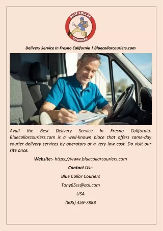 Delivery Service In Fresno California  Bluecollarcouriers