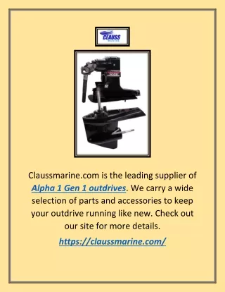 claussmarine com is the leading supplier of alpha