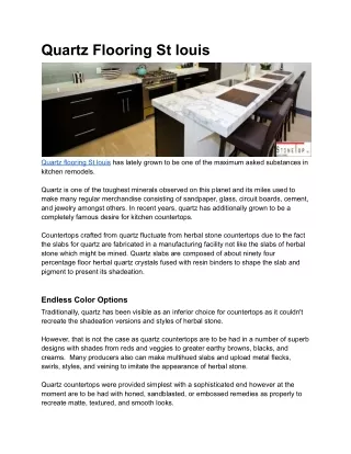 quartz flooring st louis