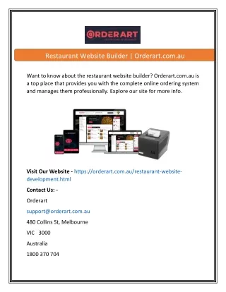 restaurant website builder orderart com au