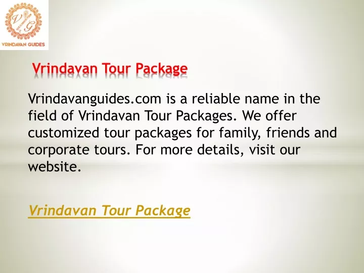 vrindavan tour package