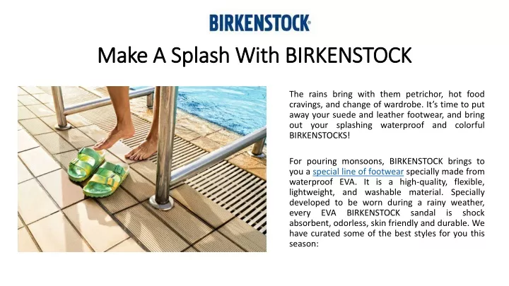 make a splash with birkenstock