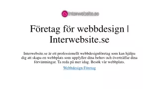 f retag f r webbdesign interwebsite se