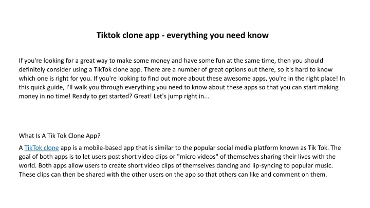 tiktok clone app everything you need know