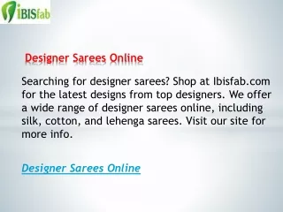Designer Sarees Online  Ibisfab.com