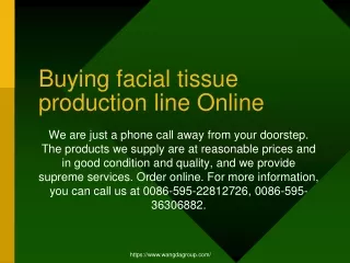 Facial tissue production line