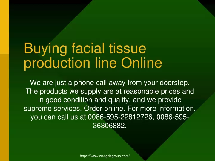 buying facial tissue production line online