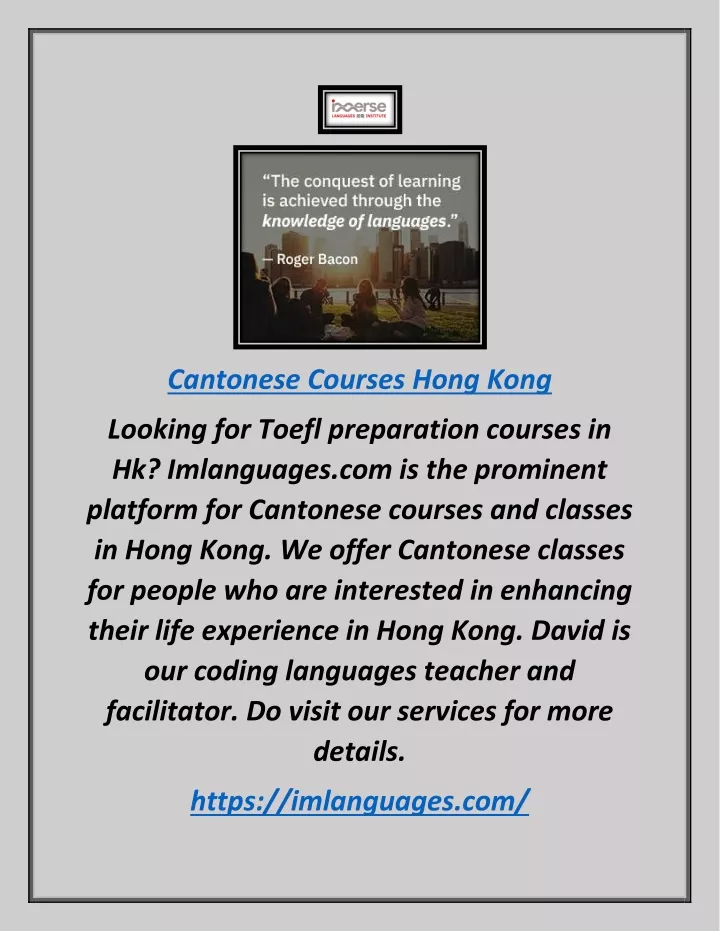cantonese courses hong kong