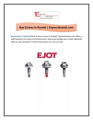 Buy Screws In Kuwait  Expresskuwait.com