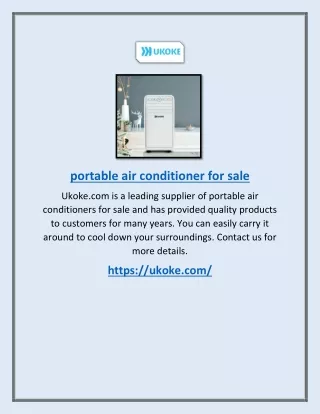 Portable Air Conditioner for Sale | Ukoke.com