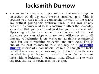 Locksmith Dumow