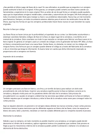 ¿Puede un cerrajero hacer una llave nueva para reparar un cilindro bloqueado?