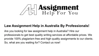 law assignment help in australia by professionals