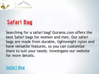 Safari Bag  Gurams.com