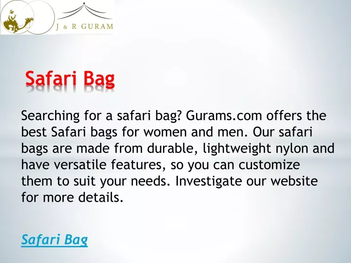 safari bag