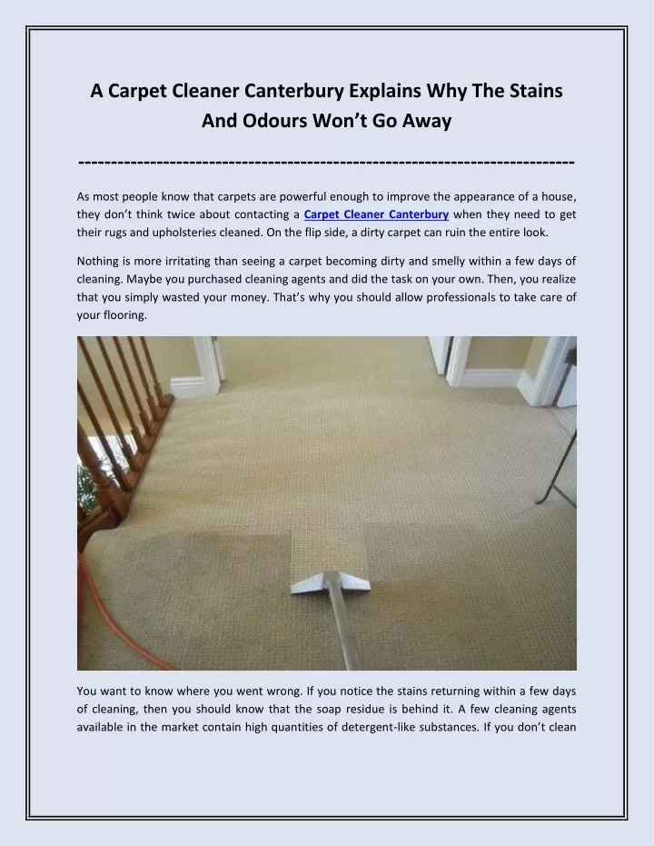 a carpet cleaner canterbury explains