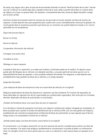 Qué hacer cuando ha perdido las llaves de su coche y no tiene repuesto