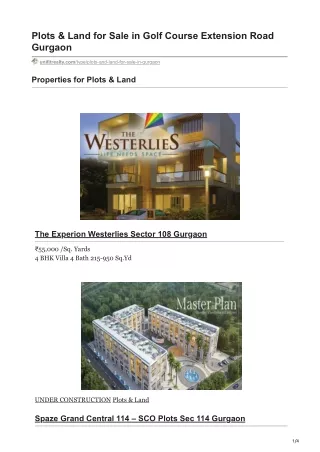unifitrealty.com-Plots amp Land for Sale in Golf Course Extension Road Gurgaon