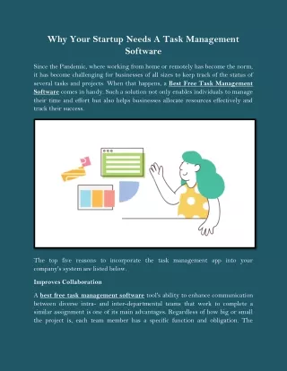 Why Your Startup Needs A Task Management Software