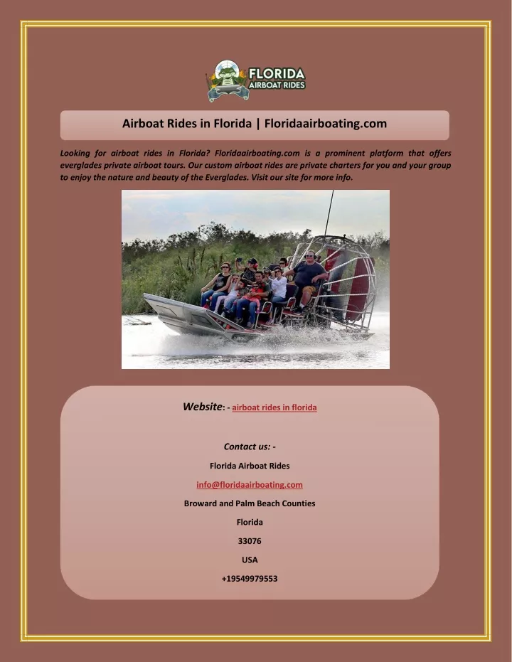 airboat rides in florida floridaairboating com