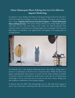 Ghost Mannequin Photo Editing Services For Effective Apparel Marketing