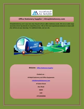 Office Stationery Supplier  Almajidstationery