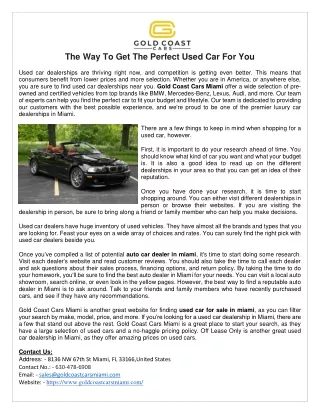 Auto car dealer in miami