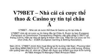 v79BET – Nhà cái cá cược thể thao & Casino uy tín tại châu Á