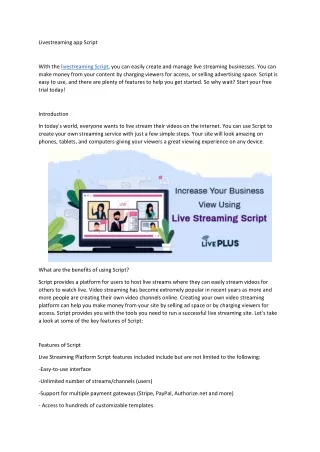 Livestreaming app Script