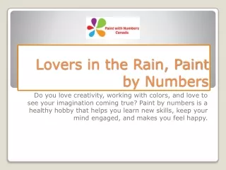 Lovers in the Rain, Paint With Numbers Canada