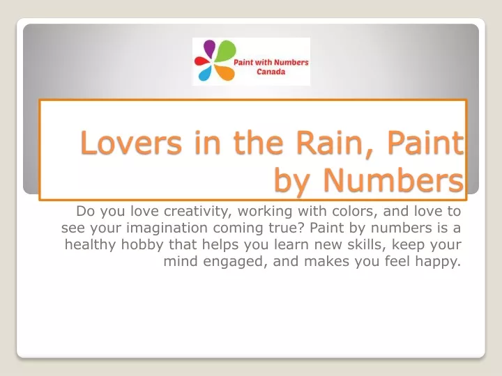 lovers in the rain paint by numbers