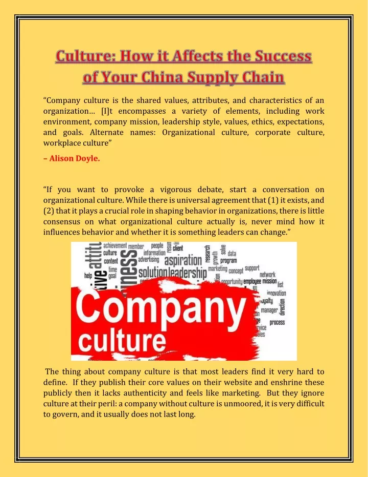 company culture is the shared values attributes