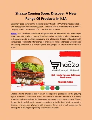 Shaazo Coming Soon - Discover A New Range Of Products In KSA