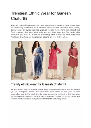 Trendiest Ethnic Wear for Ganesh Chaturthi