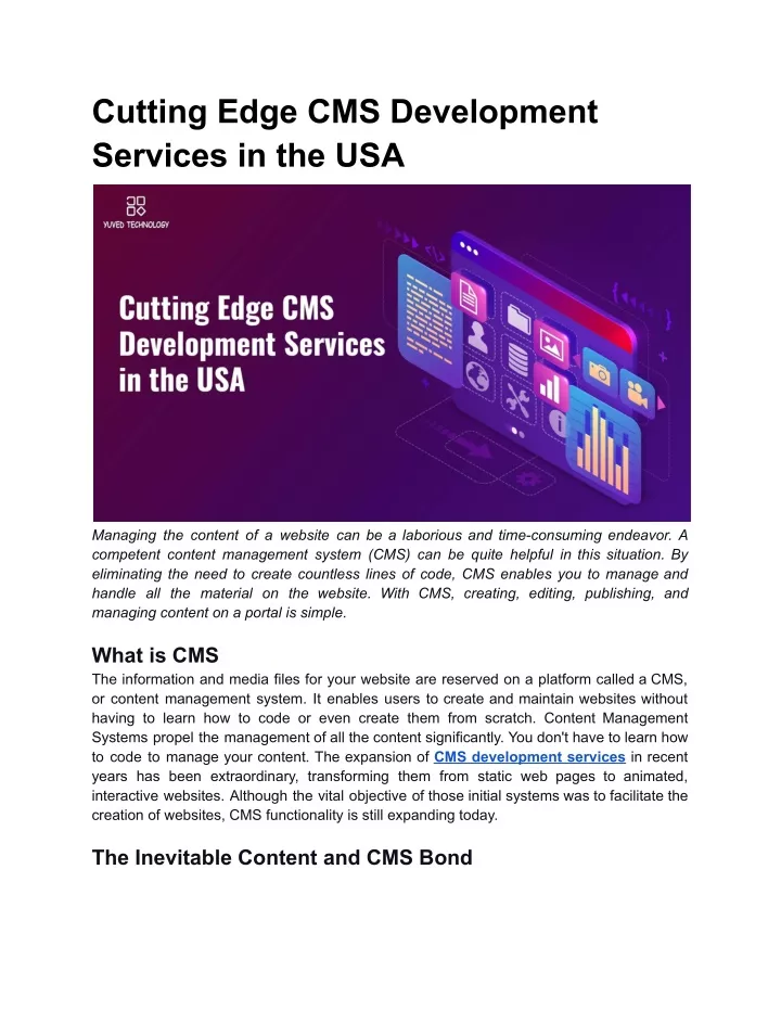 cutting edge cms development services in the usa