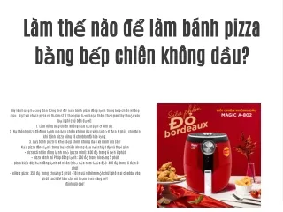 Làm thế nào để làm bánh pizza bằng bếp chiên không dầu?