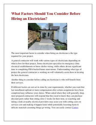 what factors should you consider before hiring